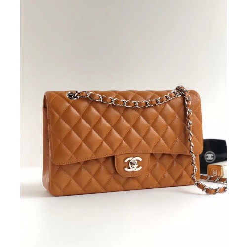 Chanel Bag Genuine Cavriar 25cm Brown CGCB35478990099